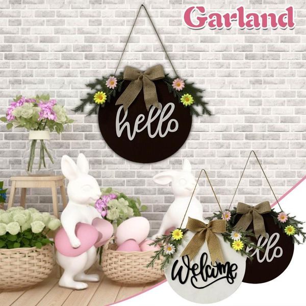 

welcome door hanger door decoration wreath front wreath decor