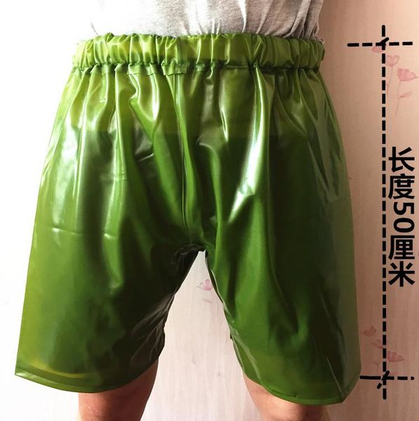 

men's shorts green pvc man waterproof, White;black