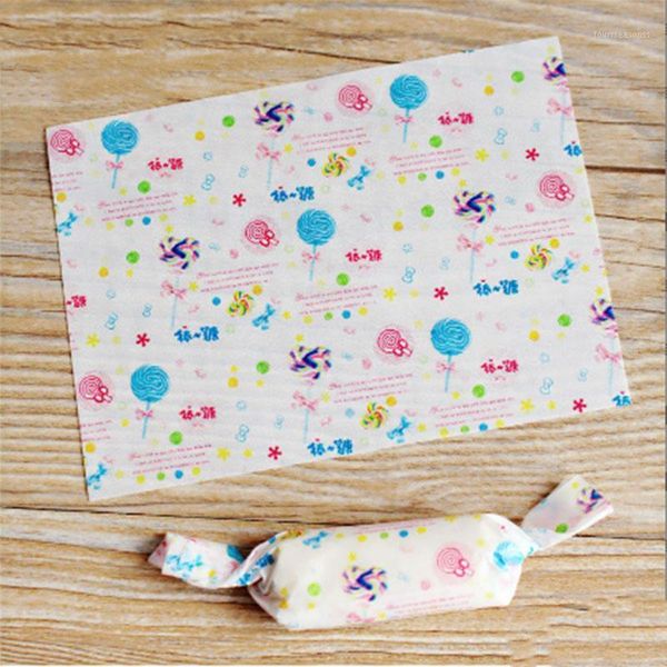 

gift wrap aq 500pcs/lot colored lollipop sweet handmade candy nougat wrapping paper cute love sugar soft twisting wax1