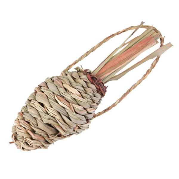 

hamsters biting straw gift chew toy funny braided pet teether carrot guinea pigs grass radish play handle rope