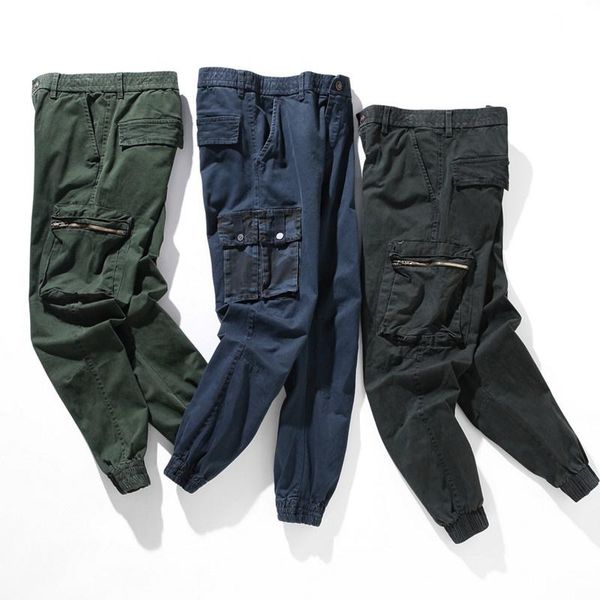 

men's pants cargo man baggy high waist winter casual trousers for men japanese style fashion classic, Black