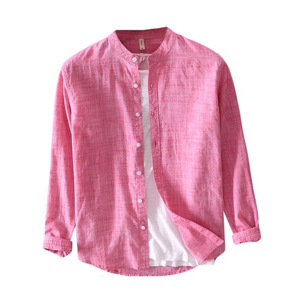 

2021 new novo estilo primavera e vero vermelho de algodo marca slida camisas para moda gola camisa dos homens 1bbt, White
