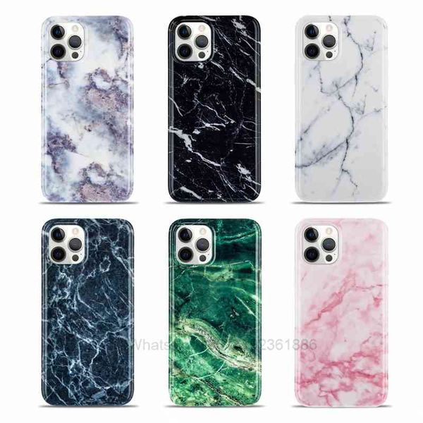 Pedra de mármore Glossy Soft IMD TPU gel casos para iphone 13 telefone13 pro máx 2021 12 mini 11 xr xs x 8 7 se2 granito natural rock 360 telefone completo