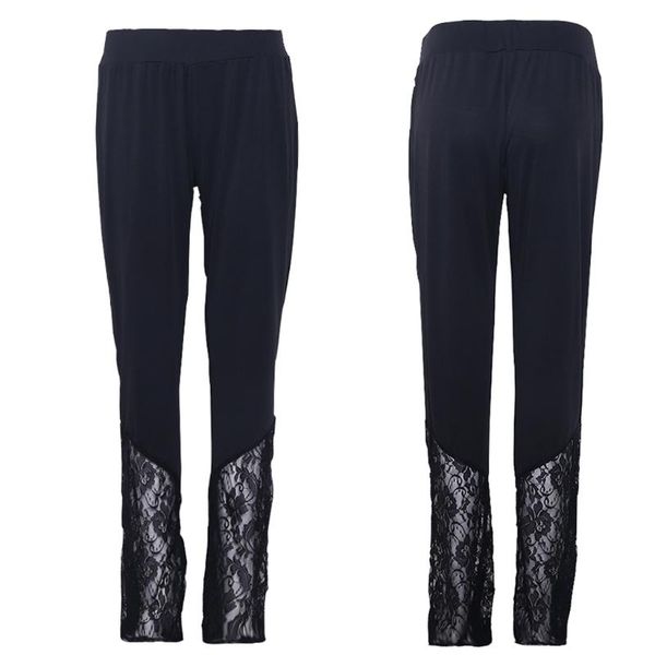 

women's pants & capris women wide leg leggings casual fashion lace loose long solid color trouser e56c, Black;white