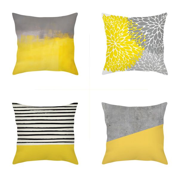 

factory direct yellow pillow package support to map custom short plush pillow set cross-border amazon explosion