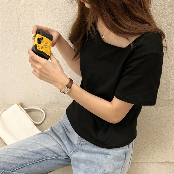 

black casual women's short sleeve 210306, White