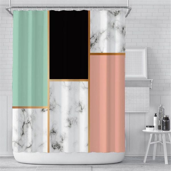 

shower curtains geometry curtain black white grey solid color print waterproof fabric bath nordic style fashion bathroom screen