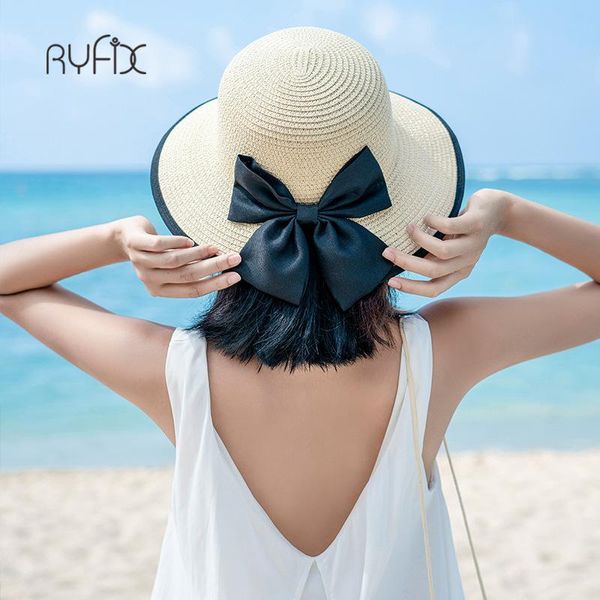 Cappelli a tesa larga femminile fatto a mano all'uncinetto grande paglia pieghevole per le donne cappello estivo da sole moda spiaggia donna JX41