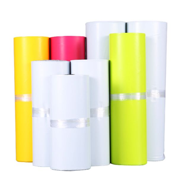 

100pcs 5 colors post postal mailer bags self seal envelops mailing packaging plastic bag for packing