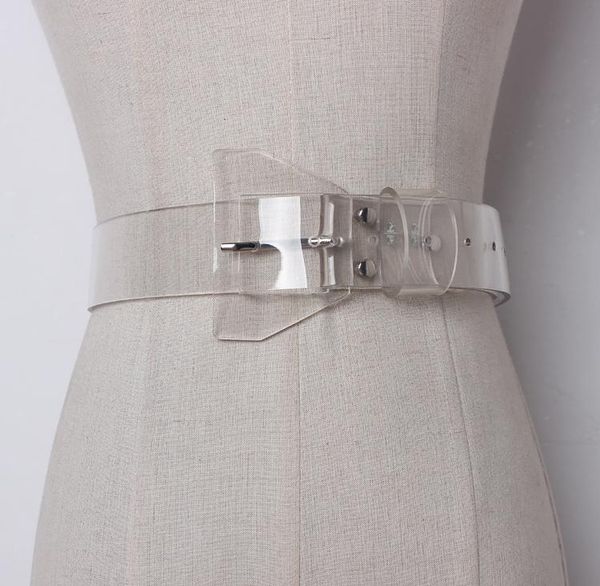 Cinturones de moda de pasarela para mujer, fajas transparentes de PVC, corsés de vestir para mujer, decoración de cintura, cinturón ancho TB1288