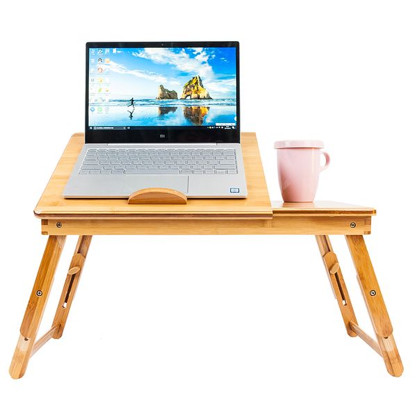 

bed computer desk bamboo portable and adjustable small computer desk folding lapsimple computer desk wood color