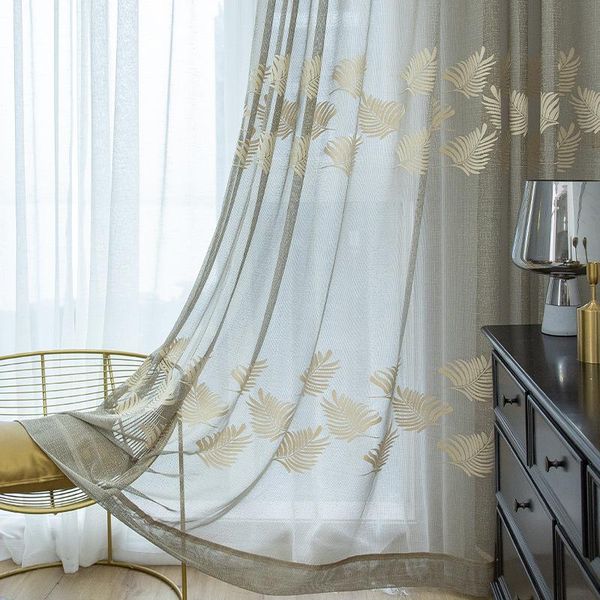 

leaf simple fashion semi-blackout curtain screen for living room bedroom