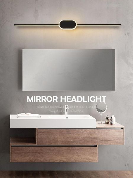 

wall lamp modern led mirror light for the bathroom bedroom white black acrylic l40cm 60cm waterproof mounted in restroom