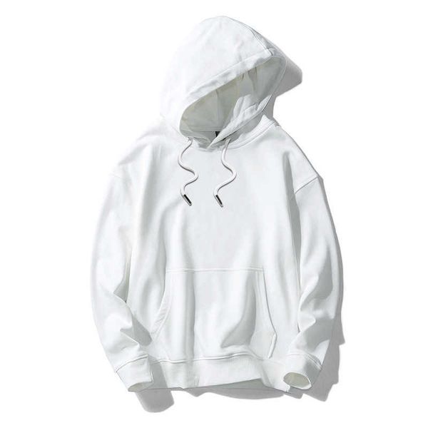 

20212021 new hooded men's sweater thin casual loose fashion trend large men's top, White;black