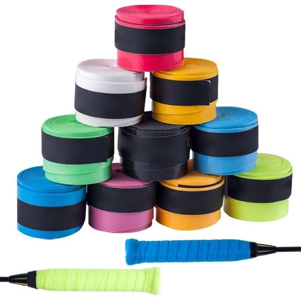 

tennis racket overgrips anti-skid sweat tape absorbed wraps badminton racquet over grip fishing skidproof sweat band grip, Yellow;black