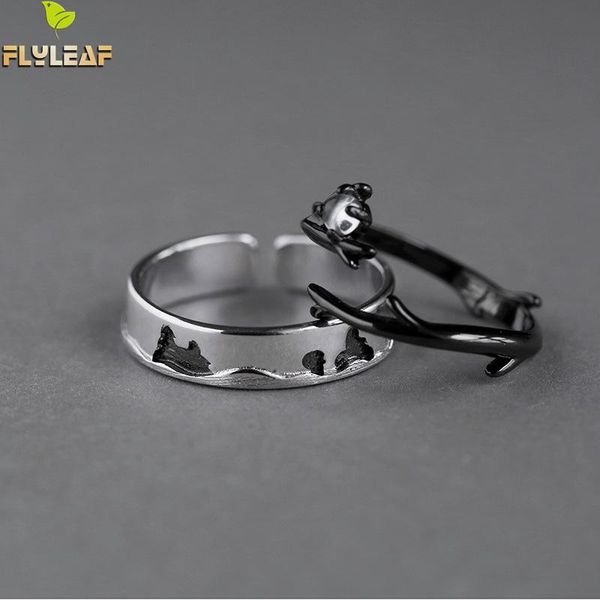 

cluster rings flyleaf forest branch do the old couple open ring men 925 sterling silver for women black jewelry vintage lovers' gifts, Golden;silver