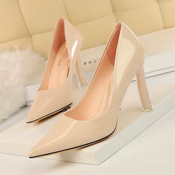 

dress shoes bigtree fashion crystal with pumps slim high heels thin high-heeled patent leather ol pointed office lady, Black