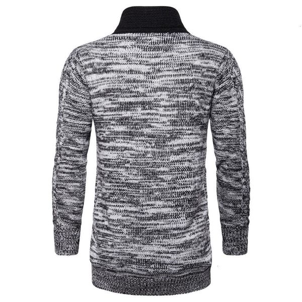 

new 2021 warm casual men sweater long knitted turn-down collar outerwear sweaters v4uj, White;black