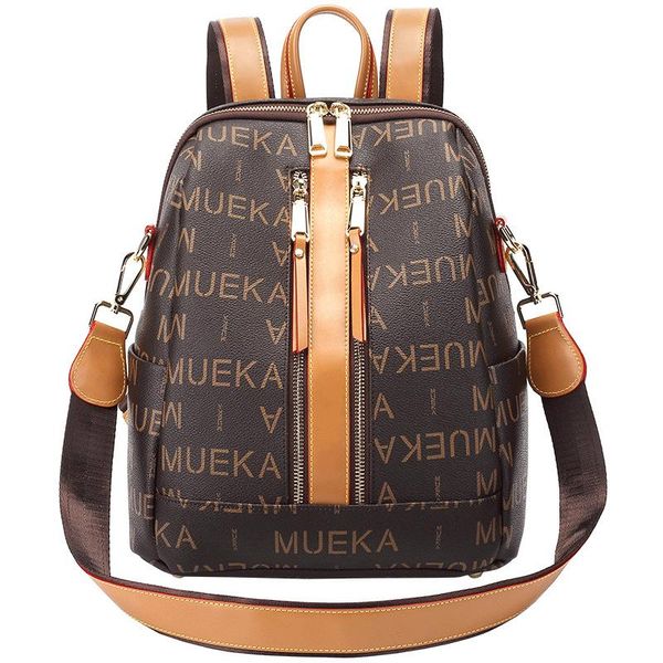 

backpack 2021 female korean fashion printing square mini zipper multi-layer small