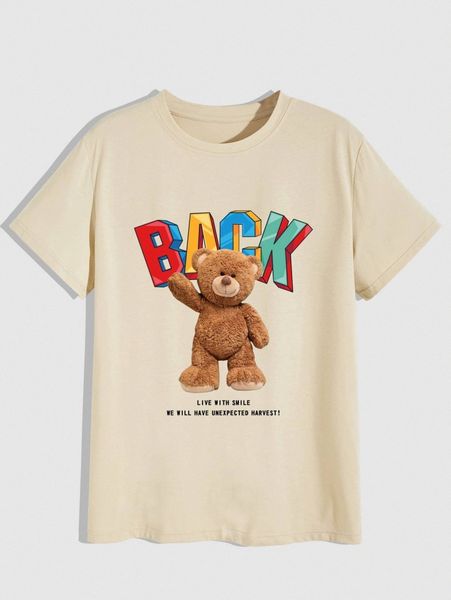 

men cartoon & slogan graphic tee b0io#, White;black