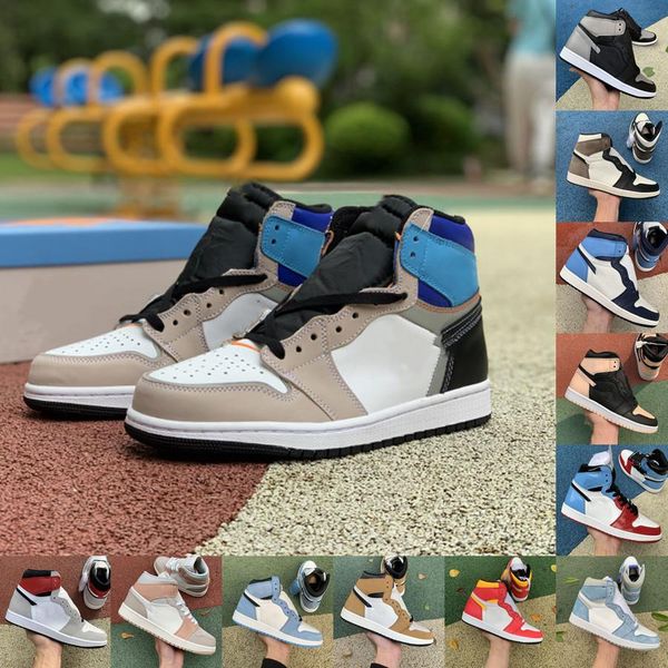 

jumpman university blue 1 1s bootsmens women prototype bred patent unc pollen hyper royal seafoam chicago dark mocha trainer sneakers, Black