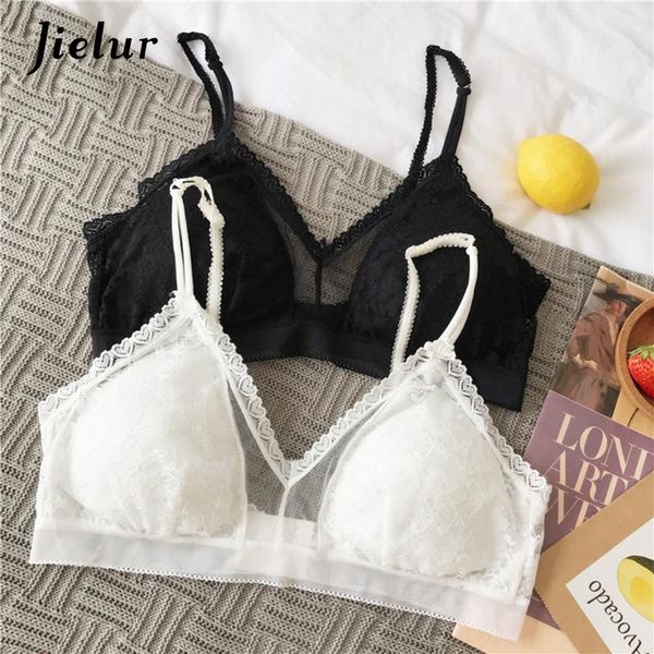 

mesh lace bras chest pad solid color female bralette white black casual fashion ladies lingerie bh bra, Red;black