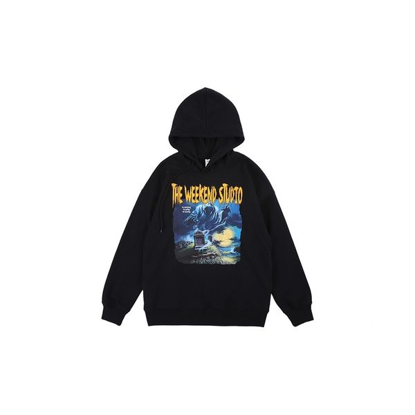 

2021 new the weekend studio tombstone printed women hoodies sweatshirts hiphop style men casual hoody hoodie bvhk, Black