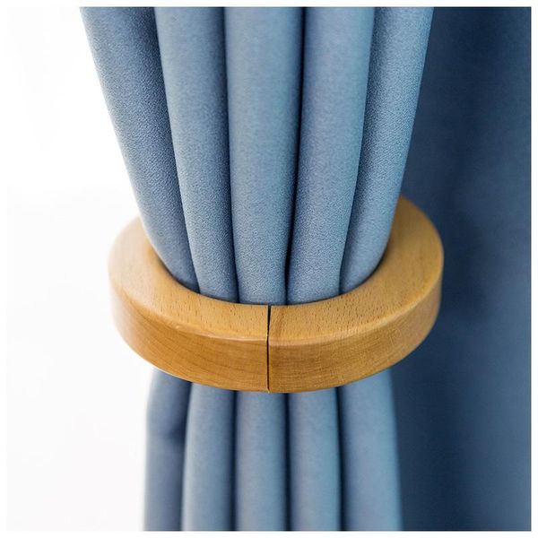 

other home decor 1pc wood magnet curtain tiebacks hanging ropes straps hooks holder bind belts ball accessories tieback