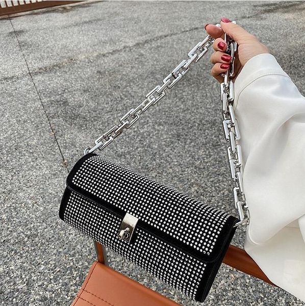 

factory wholesale leather women shoulder bags net red popular bright diamond chain bag summer pearl fashion handbags street personality rive