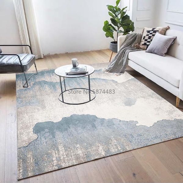 

carpets modern chinese abstract simple blue gray ink wash living room bedroom bedside carpet floor mat customization
