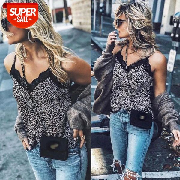 

women lace v neck leopard tanks ladies summer sleeveless casual tank female party club crop woman vest #n82b, White