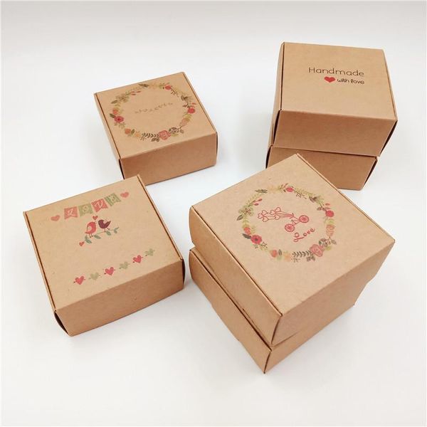 

gift wrap 12pcs/lot flower love heart bicycle kraft paper boxes handmade for wedding party candy gifts packaging container wholesale