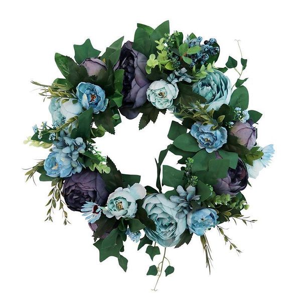 

gift wrap artificial wreath wall hanging flower wedding home living room party pendant decoration christmas rose peony
