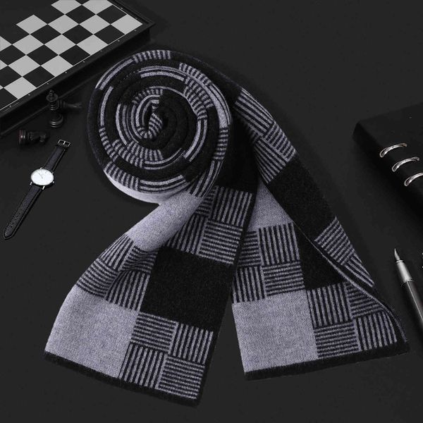 

70% off design wool scarf korean version versatile simple warm bib men's high-grade gift, Blue;gray