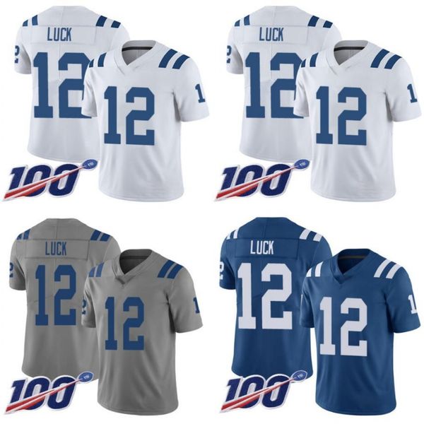 

indianapolis colts men #12 andrew luck women youth 100th season vapor limited jersey, Black
