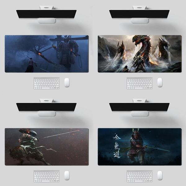 

mouse pads & wrist rests japanese samurai keyboard pad gamers large locking edge rubber desk mat office laptable