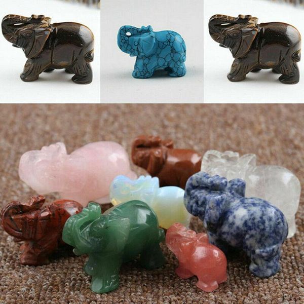 

natural quartz carved elephant gemstone stone crystal figurine carved crafts animal statues quartz healing crystal home ornament