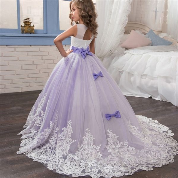 

new eleagant formal princess dress children wedding party pageant long prom gown kids dresses for girls size 6-14 years 210303, Red;yellow