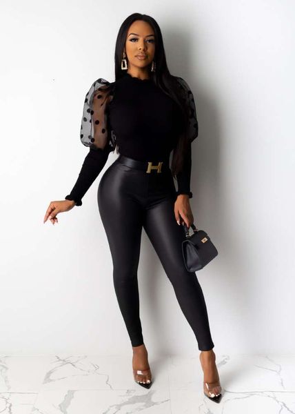 

vipp8481 women's new button bubble sleeve t-shirt, White