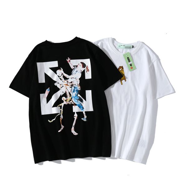 

skull arrow hip hop girl short sleeve loose men and women lovers t-shirt fashionon sale, White;black