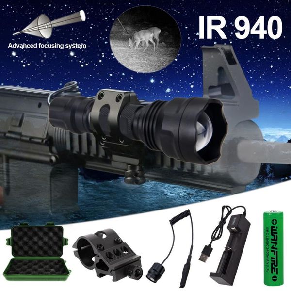 

flashlights torches c8 lens zoom infrared 940usb rechargeable long-range strong light led outdoor household 850