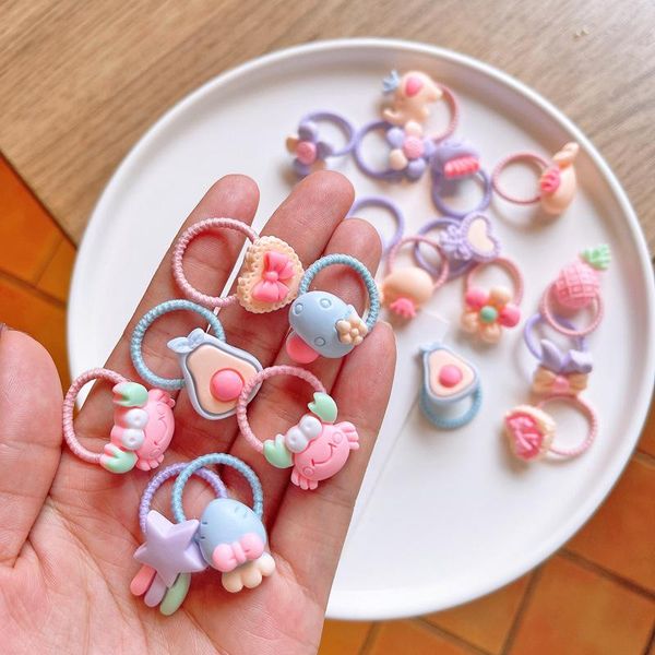 

hair accessories children's ties headdress not hurt girls scrunchies elastic band kids rope rubber set 25pcs, Slivery;white
