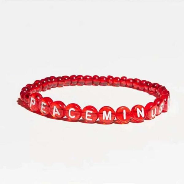 

beaded, strands korean version of ins letter elastic bracelet kpop fashion college style star lisa fans couple gift accessories whole, Black