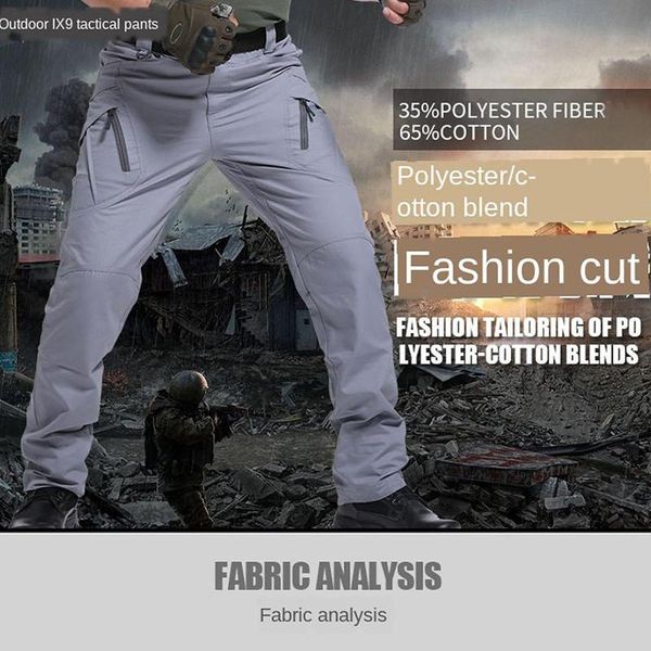 

men's pants tactical men breathable quick dry sports long cargo work trousers cycling mountain climbing pant, Black