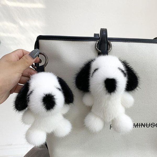 

keychains plush white dog real keychain cute toy puppy bag charm pendant jewelry women car metal key ring ornaments girl gift, Silver