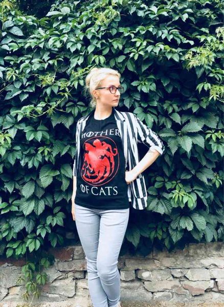 

casual mother of cats harajuku women t shirt tees tshirts amp short sleeved plus size female, White