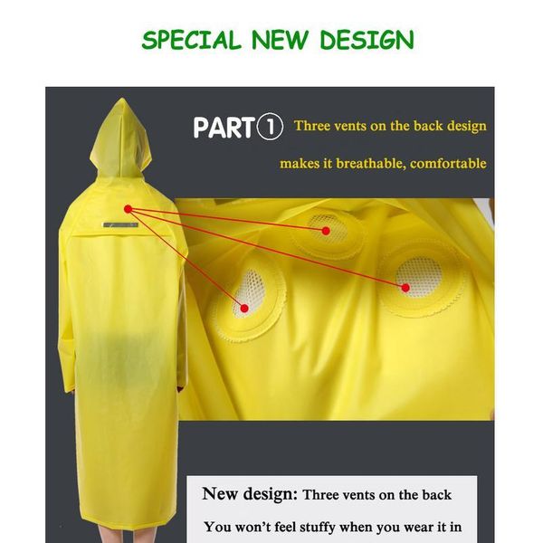

multifunctional biodegradable waterproof packable transparent long thick plastic raincoat hooded reusable with reflective t jllkcb