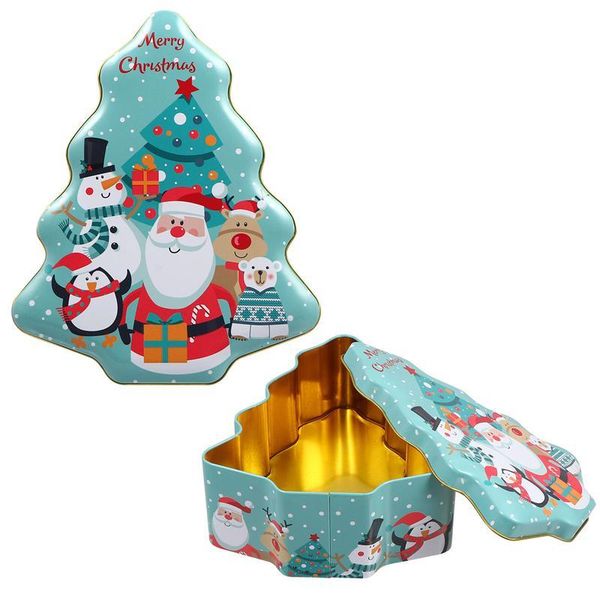 

gift wrap 2pcs christmas tinplate boxes xmas tree shape candy wrapping box