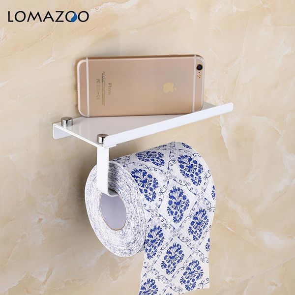 

concise wall mount toilet paper holder bathroom accessories white fixture stainless steel roll paper holders with phone shelf