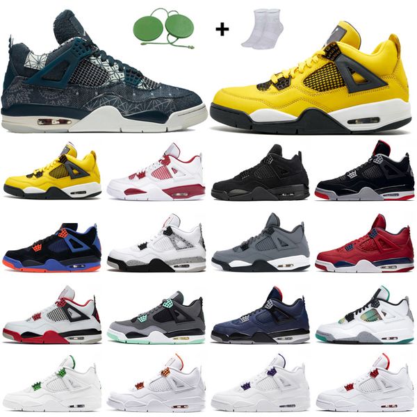 

fashion aj 4 og 4s mens womens basketball shoes jumpman university blue analyzes sail retro trainer outdoor sports suitable sneakers size 36